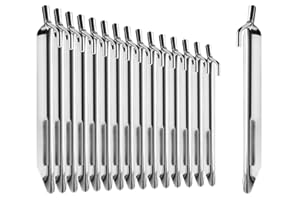 COM-FOUR® piquets de Tente 16x en Acier - piquets Robustes en V pour Le Camping et l'extérieur - idéal pour Les terrains normaux