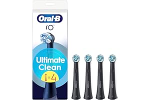 Oral-B iO Series Ultimate Clean Black, Original Replacement Round Brush Heads, Crisscross Bristles for Advanced Deep Cleaning and Plaque Removal, Designed for Oral-B iO Electric Toothbrushes, 4