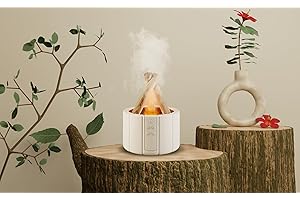 Diffusore di Oli Essenziali, m MU, Diffusore di Aromi Umidificatore con Oli Essenziali, illuminazione a LED e Timer, Aromaterapia per Casa， Ufficio， SPA