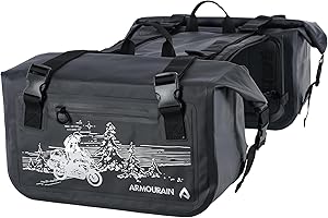 ‎ARMOURAIN ARMOURAIN Motorrad Seitentasche 50L (30L*2) Kofferraum Sitztasche Satteltasche Motorradzubehör (Schwarz)