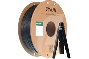 ‎ESUN eSUN Kohlefaser Gefüllt PLA Filament 1.75mm, PLA-CF Carbon Fiber Filled PLA Filament Maßgenauigkeit +/- 0.03mm, 1KG Spule (2.2 LBS) 3D Druck Materialien für FDM 3D Drucker,Schwarz