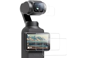 Desenda 2 PCS Lens Protectors + 2 PCS Screen Protectors for DJI Osmo Pocket 3, Ultra HD 9H Tempered Glass Sensitive Touch DJI Osmo Pocket 3 Screen Protector Anti-Scrach Anti-Bubble