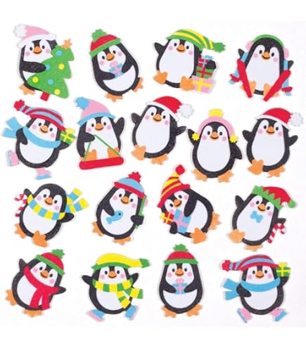 Fyvadio Winterstickers voor kinderen, 262 stuks, wintervakantie stickers met skiën, eland, sneeuwpop, kerstboom, pinguïn, Hello Winter sneeuwvlok stickers, decoratie voor enveloppen, kaarten