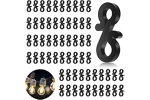 VAKTOP Gutter Hooks for Outdoor Lights, 120PCS Plastic Gutter Clips for Christmas Lights, Black Christmas Light Gutter Clips, Mini S Clips Hangers - for Xmas Party Outside String Lights