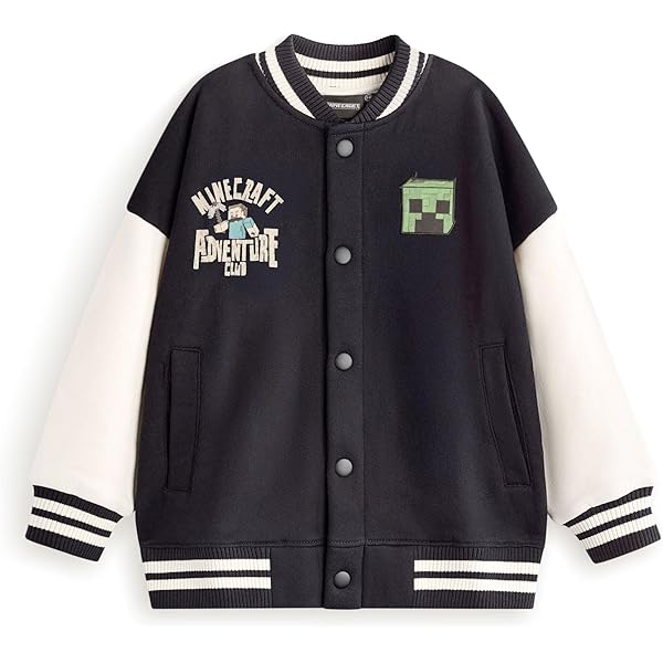 Marvel Spider-Man jongens zwart bomberjack | Grafisch Varsity-jack met cartoonprints | Streetwear-top met lange mouwen en Spidey | Marvel Comics-kleding | Spiderman-merchandise - 5-6 jaar