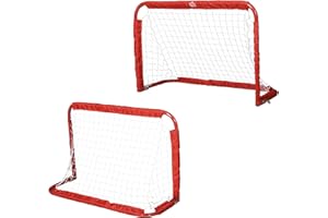 ‎HOMCOM HOMCOM Fußballtor 2er Set Klappbar Fussballtore mit Metallrahmen für Kinder und Erwachsene, Garten, 90 x 36 x 60 cm