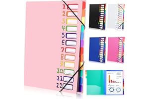 Tatxmalv Range Document Bureau A4, Classeur Extensible, Classeur à Documents à 12 Compartiments, Rangement Papier Administratif avec Élastique pour Documents de Bureau, Devoirs Scolaires (Rose)