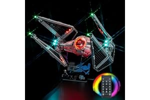 BRICKBLING Pilot zdalnego sterowania do Lego 75382 TIE Interceptor (nie Lego), zestaw oświetleniowy LED do Lego TIE Interceptor, kreatywna zabawka