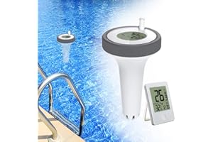 LONGZHUO Poolthermometer Digitales,wlan thermometer mit digitaler,Poolthermometer, LCD-Anzeige, IPX7 Schwimmend Thermometer für Pool, Teich, Außenanlage