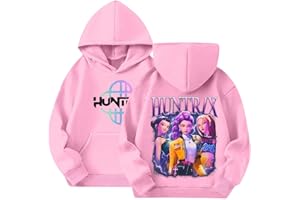 GENERIC K Pop D-Demon H-Hunters Hoodies Mädchen Jungen Kinder H-Huntrix Hoodie Kapuzenpullover Vintage Y2k Pullover Huntr/X Hip Hop Streetwear Cosplay Kostüm Langarm Sweatshirt Oberteile für Teenager