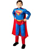 Superman-Kostüm Für Kinder – Offizielles DC Comics Kostüm Mit Muskel-Brust & Umhang, Größen 3–10 Jahre