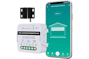 NIVIAN Abridor puerta garaje WiFi Controlador inteligente para motor de Puerta de Garaje por app TUYA. Programación Horaria, Temporizador y Escenas Inteligentes. Compatible con Alexa y google home.