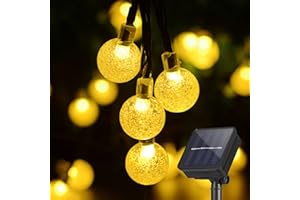 KLGFI Solar Lichterkette Aussen Warmweiss, 100 LED Lichterkette Balkon Solar, 12M Solarlichterkette Außen Wetterfest IP65, Lichterketten Solar für Außen, Garten, Balkon, Bäume, Terrasse