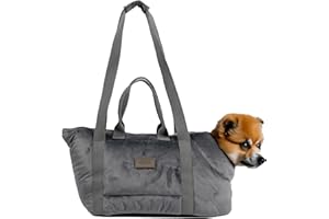 bo&flash Hundetragetasche Portland Dark Grey – 44x26x32 – Hundetasche für kleine Hunde bis 7 kg – Komfortable & stilvolle Hundetasche – Hundetransporttasche waschbar & nachhaltig