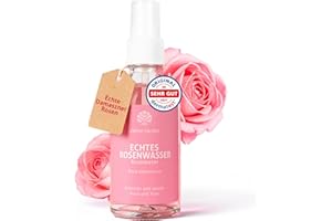 ‎GRÜNE VALERIE NATURKOSMETIK GRÜNE VALERIE® Rosenwasser Spray - XXL 300 ML - für eine reine Haut - Gesichtswasser ohne Alkohol - mit echten Rosenblüten - bei unreiner Haut & Pickel - Damaskus Rosen - DERMATEST:"Exzellent"