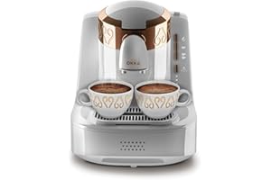 ARZUM OKKA OK001 TURKISH COFFEE MACHINE, 710 W, pojemność 2 miseczek, Direct to Cup, Self Cleaning, biała nakładka