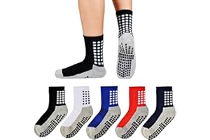 Marchare Boys Soccer Socks Athletic Sports Socks Hospital Grip Socks For Boys Girls 5 Pack 4-14 Years
