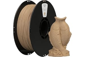 Wood PLA Filamento 1,75mm kexcelled, Fibras de Madera Maciza, Impresora 3D Madera PLA Filament, Mejora de la Resistencia, Precisión Dimensional +/- 0,03mm, 1kg (2,2lbs), Madera Amarilla