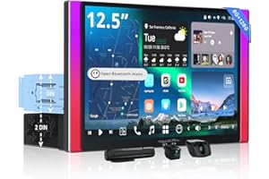 ATOTOZONE [12.5" QLED con LED laterali] AI Autoradio Android 1 DIN e 2 DIN, 8G+128G, Schermo Flottante Flexview, CarPlay & Android Auto Senza Fili, Doppia Camere DVR, Audio 7.1.2, 4G LTE, EQ a 36B,X10G125E-R3
