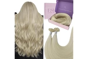 Fshine Extensiones De Keratina De Pelo Natural Rubio Platino Granulado Queratina Para Extensiones 45cm 50g Extensiones De Pelo Humano Natural U Tip Real Hair Color 60