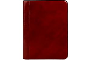 Cartella Portadocumenti A4 Fatta a Mano da Esperti Artigiani – Portadocumenti in Vera Pelle con Cerniera e Tasche Interne – Cartellina di Pelle da Lavoro e Ufficio – Time Resistance (Rosso)