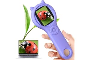 YZNLIFE Microscope for Kids Pocket Handheld Microscope for Toddlers-Educational Science Kit Toys for Birthday Gifts Toy for 4-12 Years Old Girls Boys,Purple