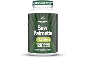 FUELFINITY Tested Pure Saw+ | 10,000 mg Maximum Strength Serving | Fast Absorption 120 Capsules | One Ingredient | for Mens Health, Strength, Performance, Natural Supplement