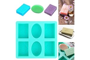 bssmmai Seifenformen Silikon 6 Hohlräume Silikonformen für Seife Silikonform Seife Rechteckig und Oval Silikon Seifenformen für DIY Backform,Kuchen Backen,Handgemahte Seife