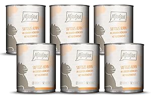 MjAMjAM - nourriture humide premium pour chats - poulet juteux avec de délicieuses carottes, pack de 6 (6 x 800 g), sans céréales avec un supplément de viande