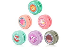 Yoyo Toy, Sterneer Paquet de 6 Yoyos en Bois, Yoyo Jouets, Jouets pour Pochette Cadeau pour Enfants, de Fêtes et de Célébrations