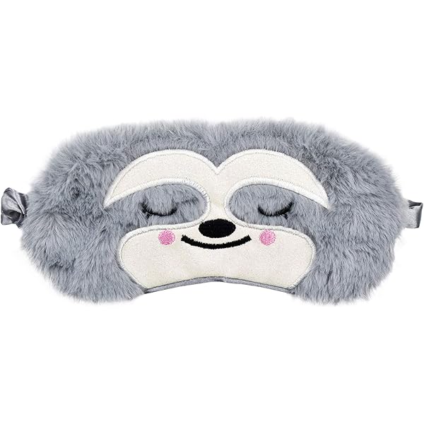 Masques De Sommeil Mignon Lapin Animaux Drôle En Peluche Masque De Sommeil Pour Dormir Voyage Avec Bande Elastique Masque Pour Les Yeux Couverture Pour Enfant Femmes Filles Bleu