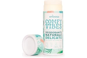 ENOOSO Deodorante Naturale ascelle Solido Delicato al TALCO e LAVANDA - Antiodorante Biologico e Vegano - Bio roll on Senza Sali di alluminio o Bicarbonato - Nickel tested e Plastic Free