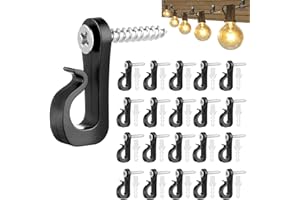 BNPHSIN 20 Pack Screw-in Hooks for Outdoor String Lights Clips, Q-Hanger Hooks Heavy Duty Cable Clip Hook for Hanging String Lights Plants Indoor and Garage New Year Party