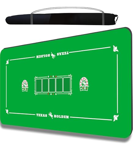 HOMASIS Tapis De Poker 180x90 Cm Antidérapant Pour 10 Joueurs, Avec Sac De Transport – Ideal Pour Texas Hold’em, Blackjack, Casino à La Maison