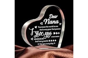 Elequaint Mothers Day Birthday Gift for Nana, Personalised Nana Keepsake Gifts Desk Decoration, Unique Mothers Day Christams Birthday Gifts for Nana - Engraved Acrylic Plaque Present for Nana