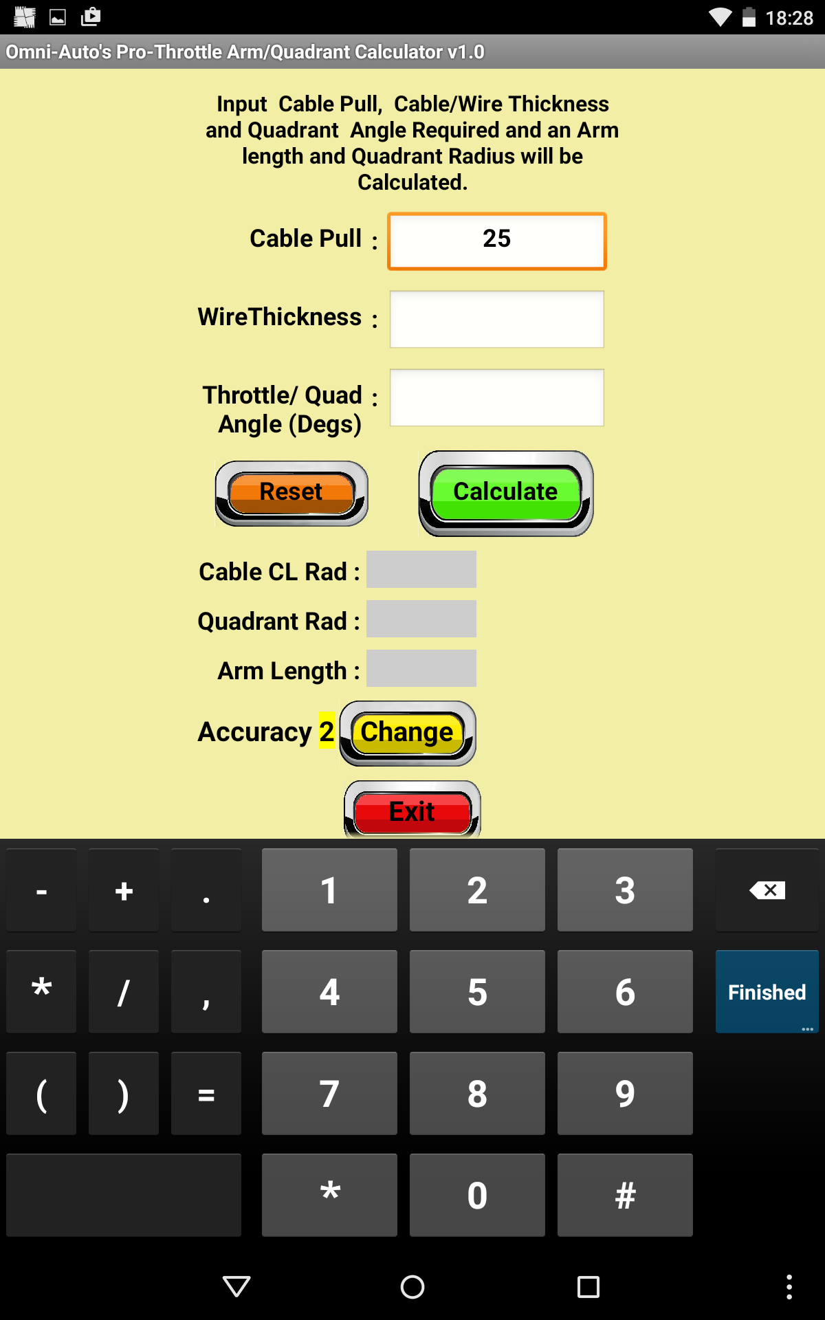 Pro Cable Quadrant and Arm Calculator Amazon.de Apps & Spiele