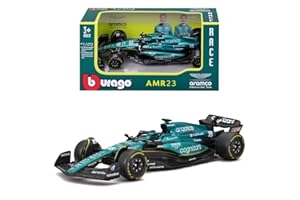 Bburago Formula 1 F1 Asto Martin AMR 23 Lance Stroll (2023) - 1:43 Scale - In credibly Detailed Die-Cast Replica Collectible Race Car, Blue