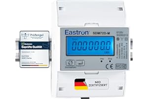 ‎EASTRON 3-Phasen Zweirichtungs-Drehstromzähler [SDM72DM-V2] mit RS485 Modbus, S0-Impulsausgang und LCD-Display für präzises Import - Export - Leistungsmonitoring