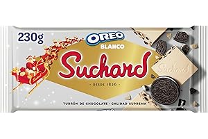 Suchard Turrón de Chocolate Blanco y Galletas Oreo Navideño, 260g