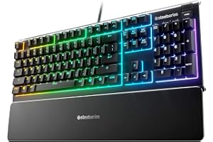 SteelSeries Apex 3 - Gaming Keyboard - 10-Zone RGB Lighting - Premium Magnetic Wrist Rest - American (QWERTY) Layout