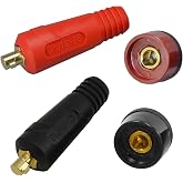 RIVERWELD TIG connector panel DKJ10-25 DKZ10-25 200A 4pcs | Red and Black DIN Style Quick Fit Socket and Socket Set