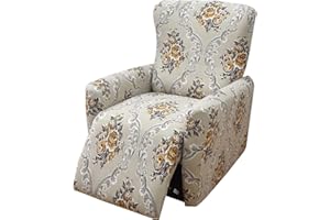 WWQQKJ 4-Pezzi Copripoltrona Relax Reclinabile Universale, Moderna Fodere Copripoltrona Reclinabile 1 Posto Elasticizzato Lavabile Rimovibile,Copertura per Poltrona Reclinabile(Color 15)