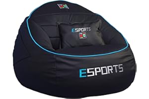 DECORESTOR Puff Gamer Gigante con Relleno Incluido - Bean Bag XXL Azul