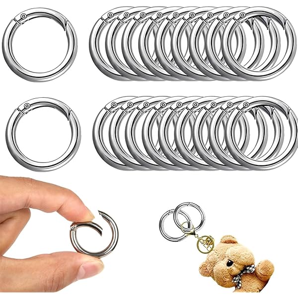 Anelli A O Con Molla 20mm - Set Da 10 In Metallo Dorato Per Portachiavi, Borse E Fai Da Te - Foto 11