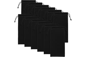 simarro 12-częściowa torba na okulary przeciwsłoneczne z mikrofibry, miękkie etui na okulary przeciwsłoneczne, 18 x 8,9 cm, czarna dzianinowa torba do przechowywania, odpowiednia na okulary