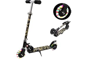 TENBOOM Scooter for Kids Ages 4-7, 2 Wheels Light Up Gift Scooters for Girls Boys Ages 6-12, Easy Folding Kids Scooter with 3 Levels Adjustable Handlebar and Rear Brake…