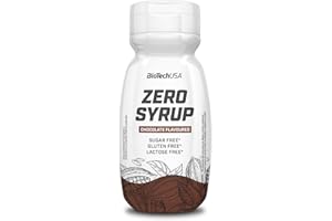 BioTechUSA Zero Syrup, Jarabe con sabor a chocolate con edulcorantes, sin azúcares, sin grasas, sin lactosa, 320ml