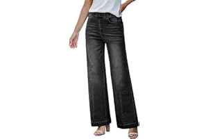 Vetinee Baggy Jeans da donna Wide Leg Jeans con elastico in vita alta stretch