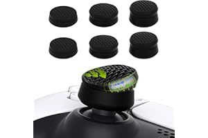 PlayVital Capuchon pour ps5 Manette Protection Stick Analog pour ps5 Edge,Caps Joystick pour Xbox One/Core/Elite Series 2/Switch Pro,Armor Thumbstick Cover pour ps4 Controller-Noir,3 Paires