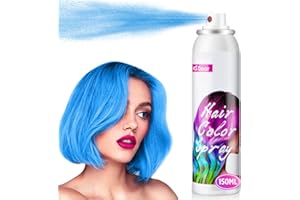 AFDEAL Spray de Coloration Temporaire pour Enfants et Adultes, Spray de Coloration Lavable pour Accessoires, Fête, Halloween, Noël, 150ML, Bleu